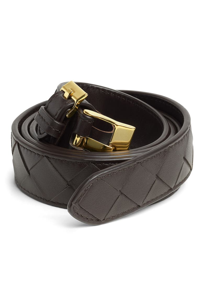 Watch Intrecciato Leather Belt, Alternate, color, 2190 FONDANT-M BRASS