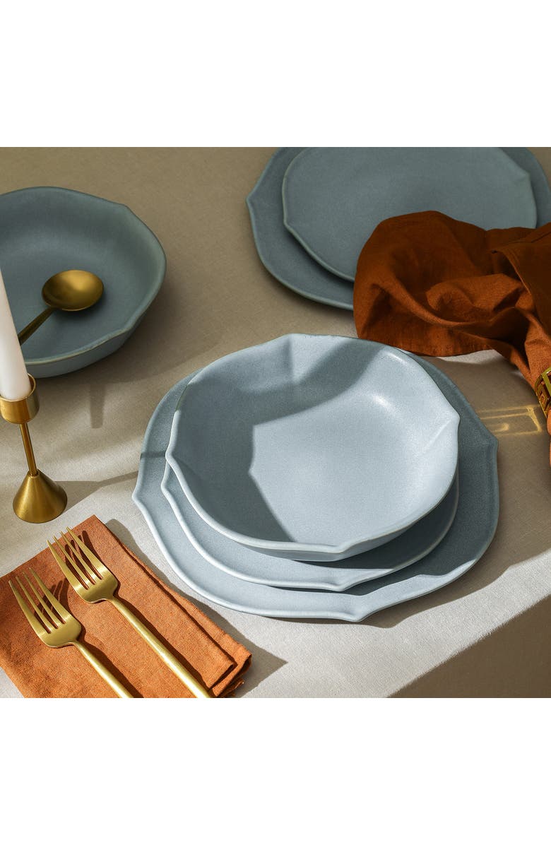 Stone Lain Baskerville Stoneware 12-Piece Dinnerware Set, Alternate, color, Light Blue