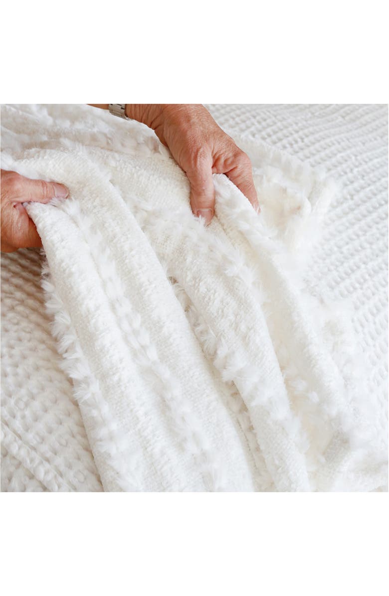 Pom Pom at Home Camille Oversize Cotton Throw Blanket, Alternate, color, Winter White