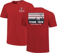 IMAGE ONE Men's Red Texas Tech Red Raiders Striped Campus Skyline T-Shirt