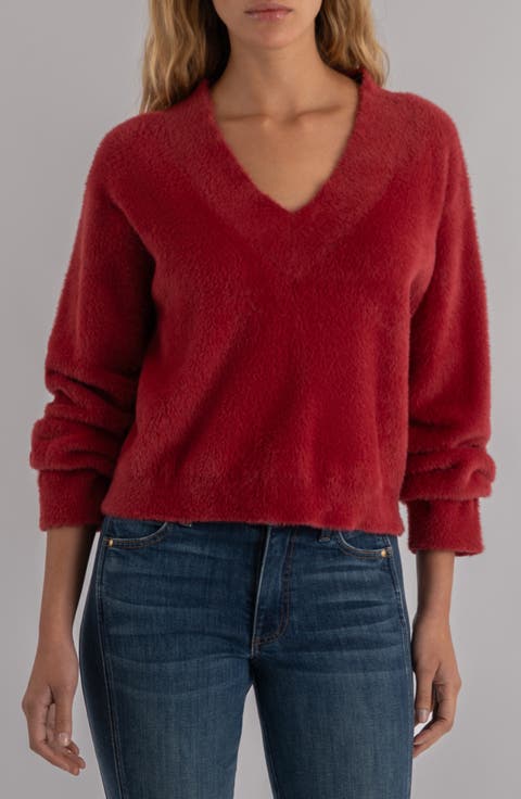 Revel Fuzzy V-Neck Sweater