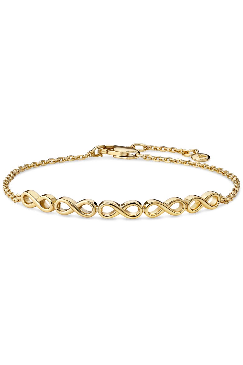 Infinity Chain Bracelet in Gold Plated Sterling Silver, Main, color, Yellow Gold