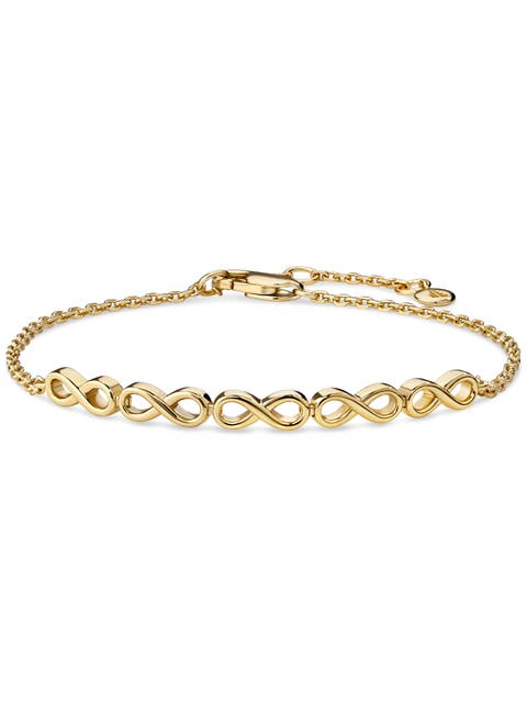Infinity Chain Bracelet in Gold Plated Sterling Silver