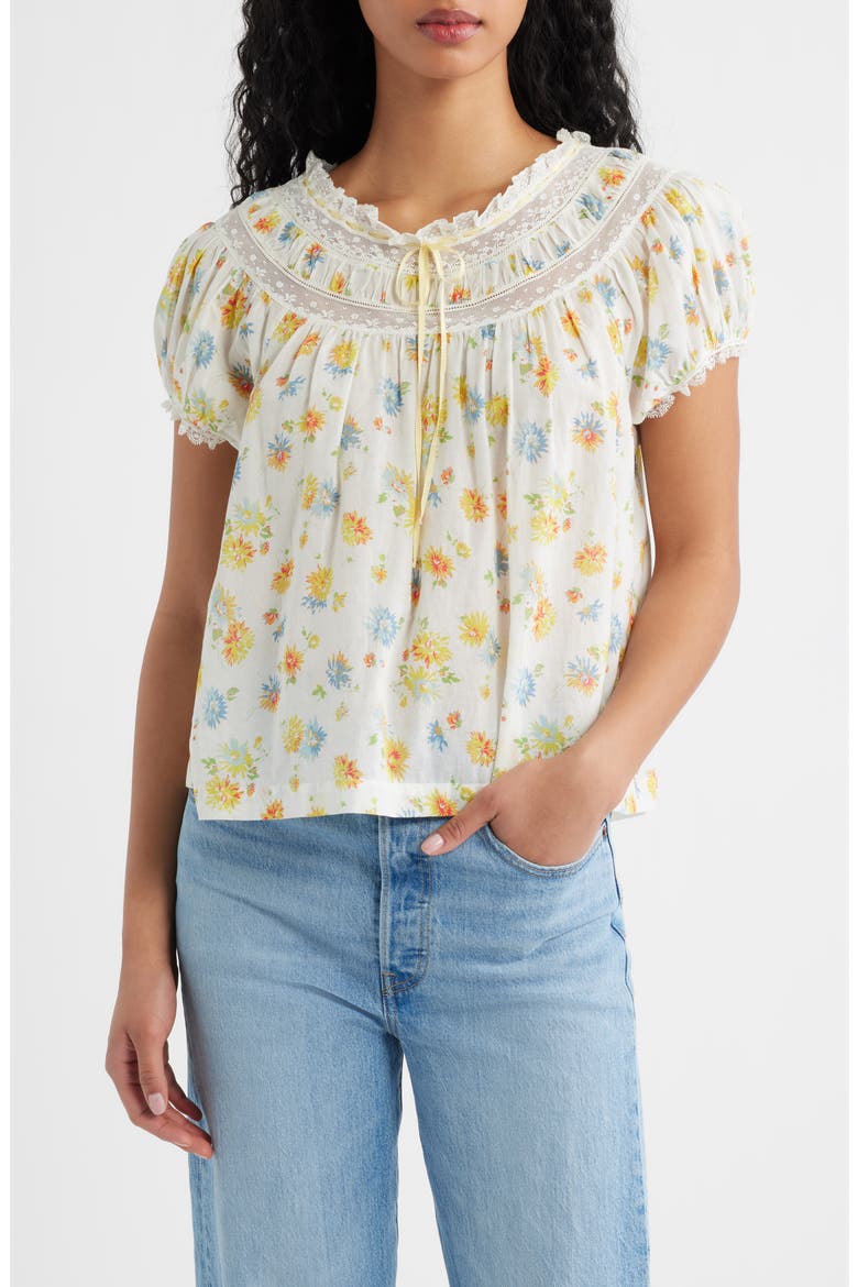 Emile Floral Top, Main, color, DAHLIA FLORAL