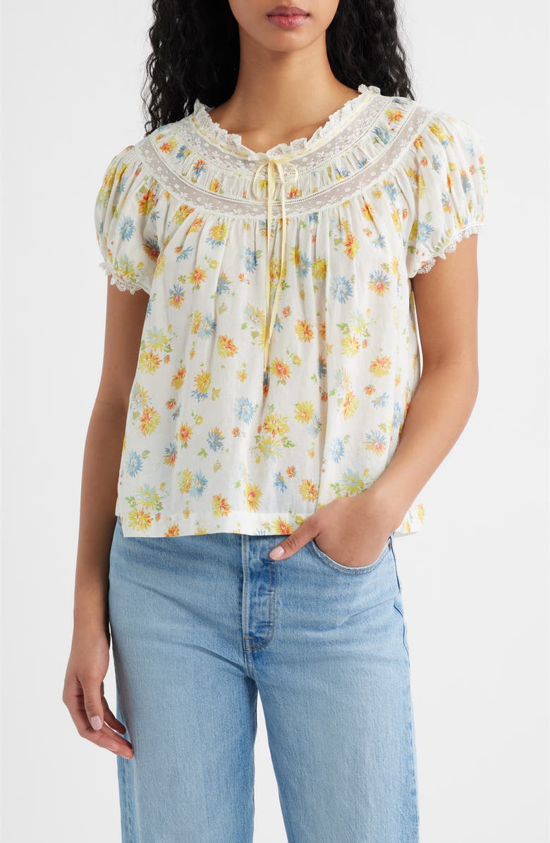 DÔEN Emile Floral Top, Main, color, Dahlia Floral