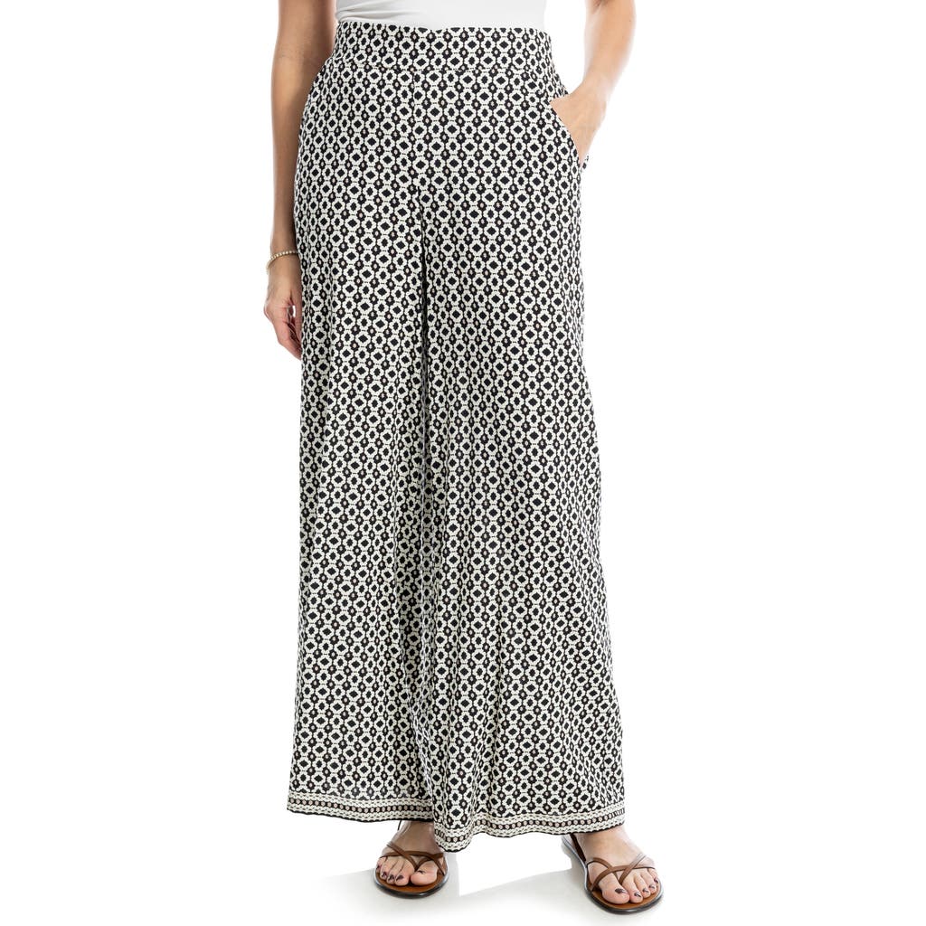 Max Studio Wide Leg Pull On Pants In White