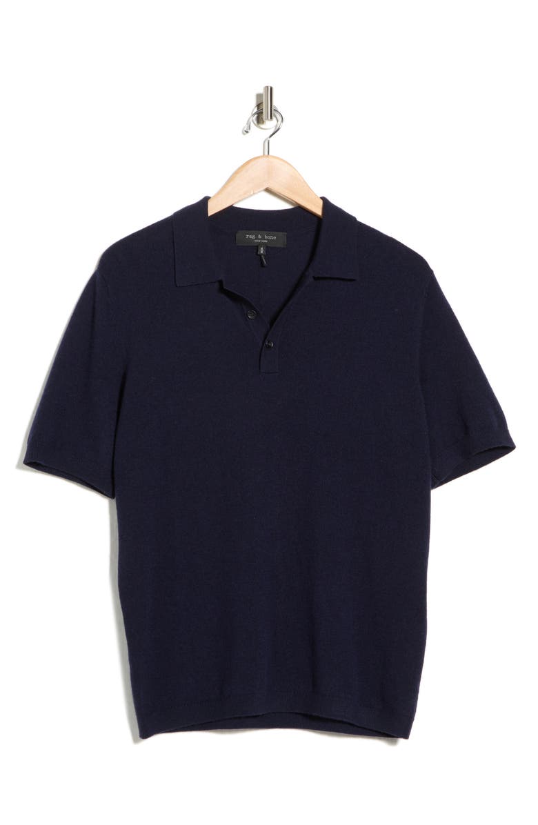 rag & bone Vinny Wool & Cashmere Blend Knit Polo, Alternate, color, Sal