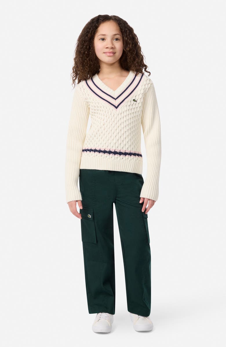 Lacoste Kids' Brushed Rib Sweater, Alternate, color, Lapone