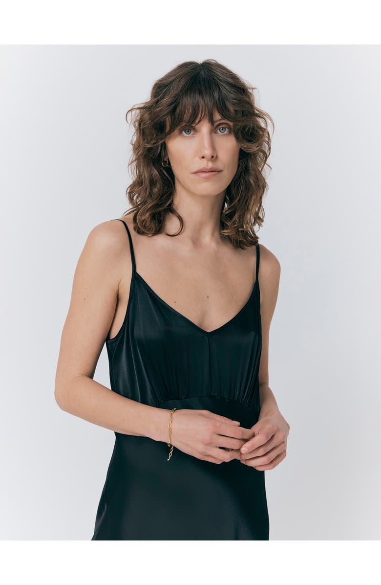 Ghost London Winnie Satin Maxi Dress, Alternate, color, Black