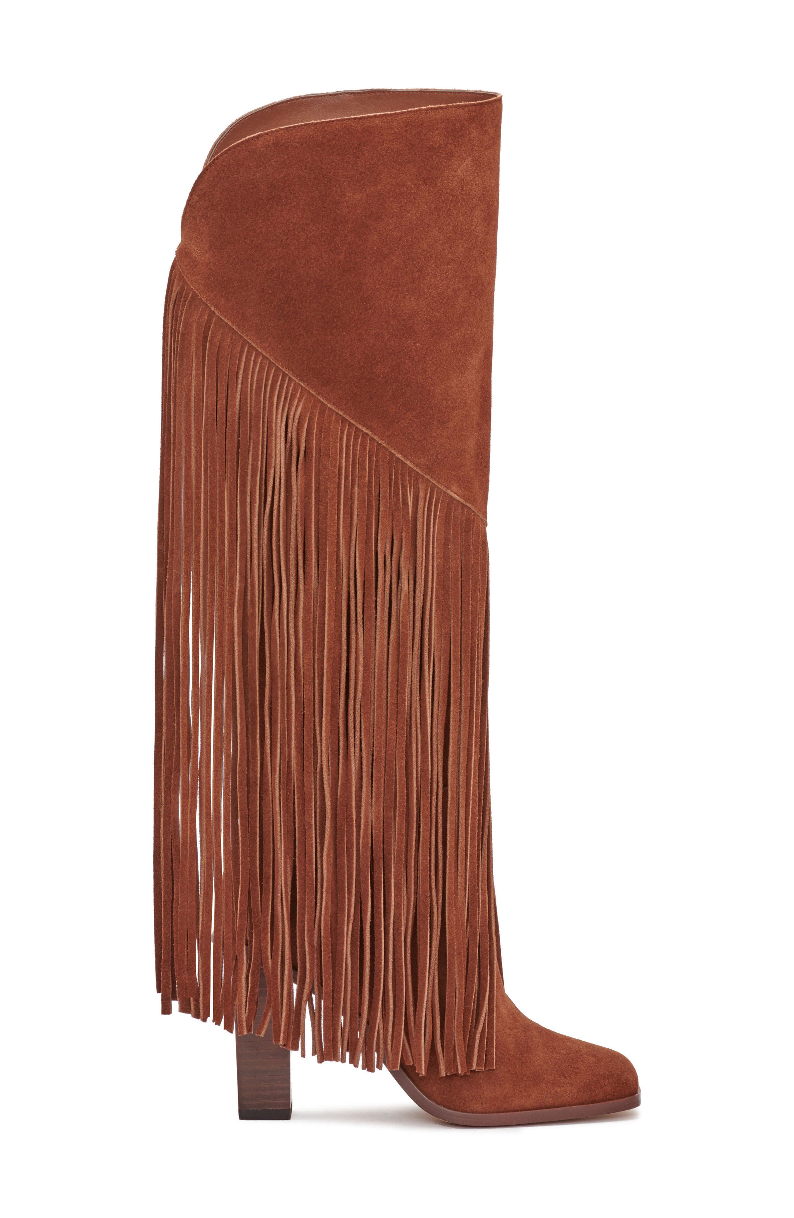 Asire Fringe Knee High Boot, Alternate, color, NUT