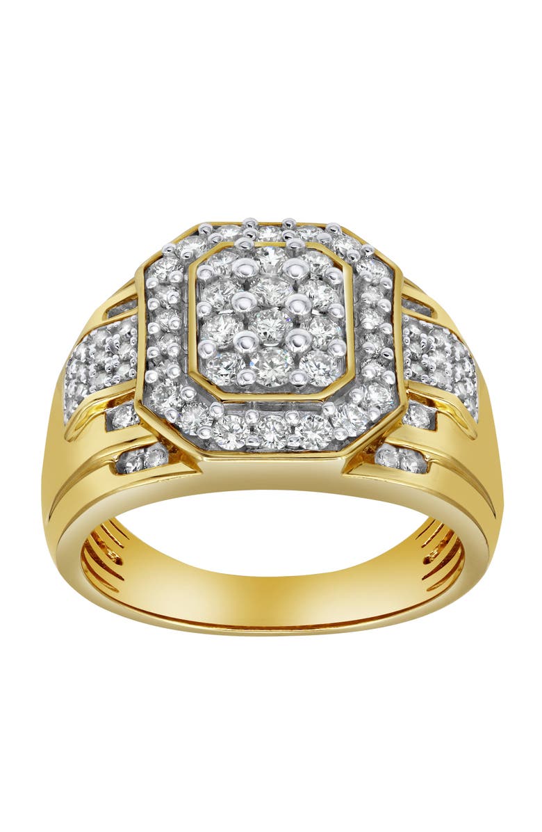 LuvMyJewelry Hexonic Premium 14K Yellow Gold Diamond Men Statement Ring - 1.50ct., Alternate, color, 14K Yellow Gold