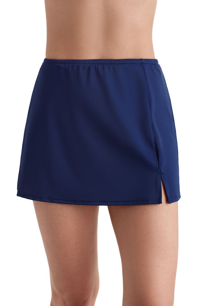 Side Slit Swim Skirt, Alternate, color, Navy Blue