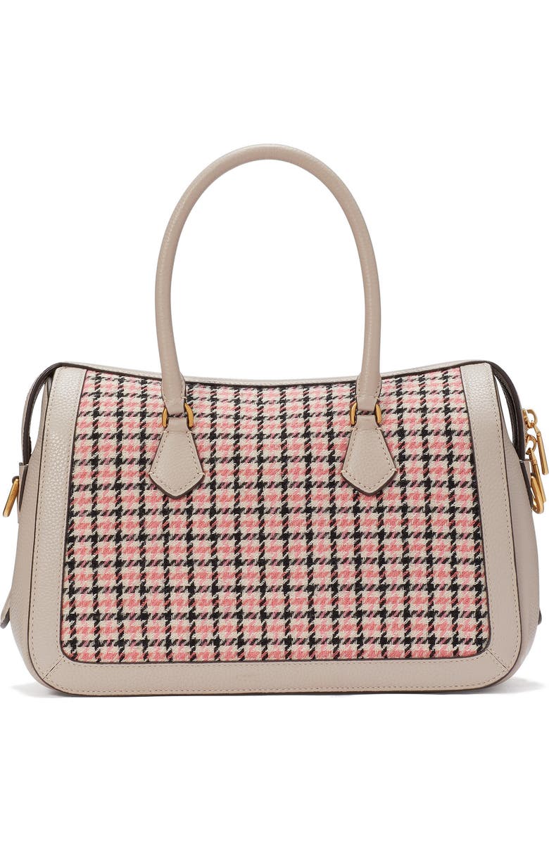 Kate Spade New York gramercy racing stripe houndstooth top handle bag, Alternate, color,