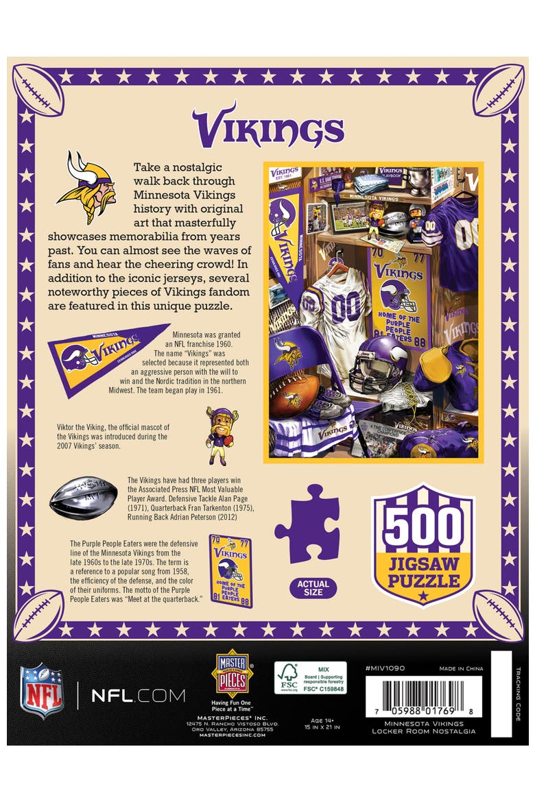 Minnesota Vikings Locker Room 500 Puzzle, Alternate, color, Multicolor