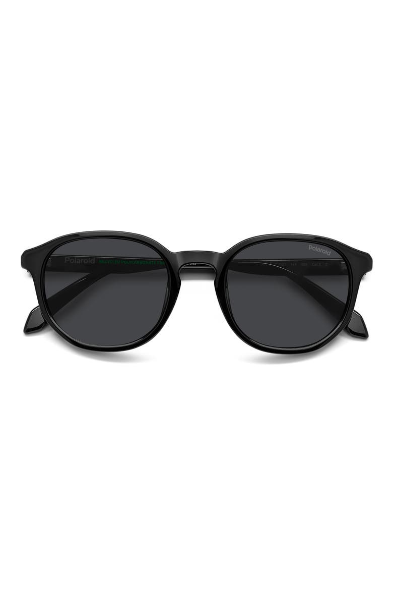 51mm Polarized Square Sunglasses, Main, color, BLACK/ GREY PZ