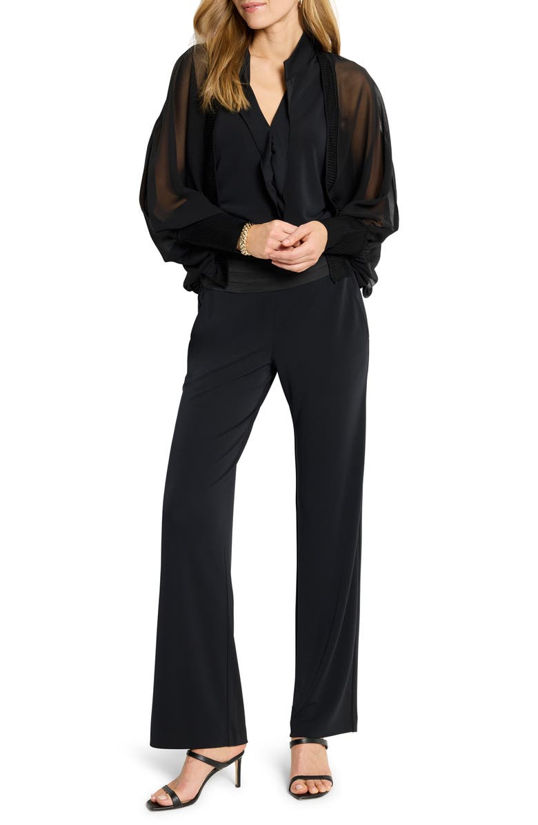 NIC+ZOE Knit Crepe Ruffle Tank, Alternate, color, Black Onyx