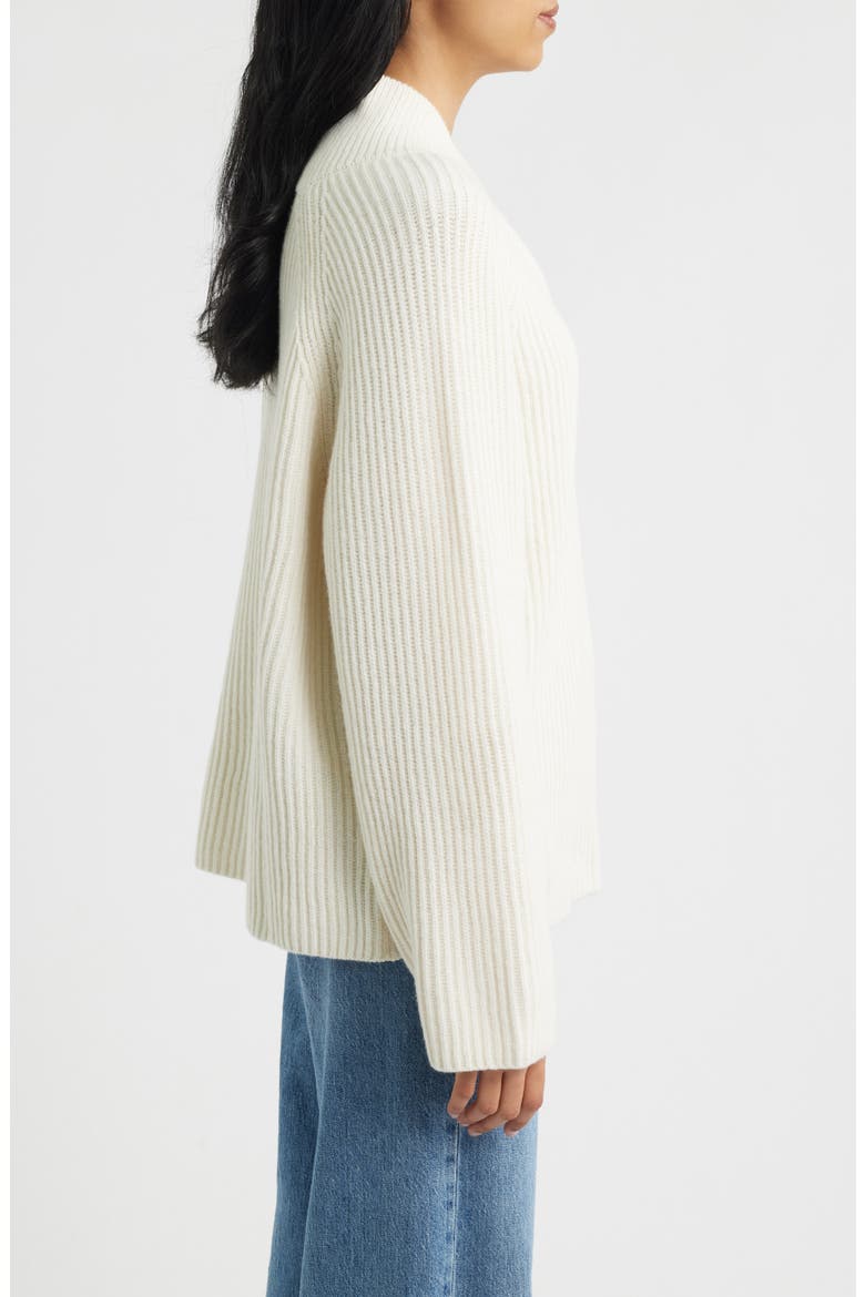 Wool Blend V-Neck Sweater, Alternate, color, ANTIQUE WHITE