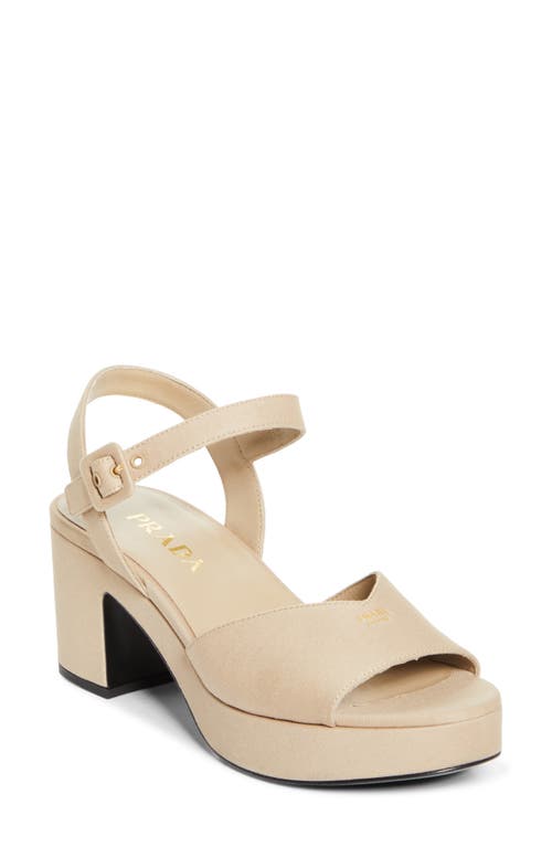 Prada Block Heel Sandal In Brown