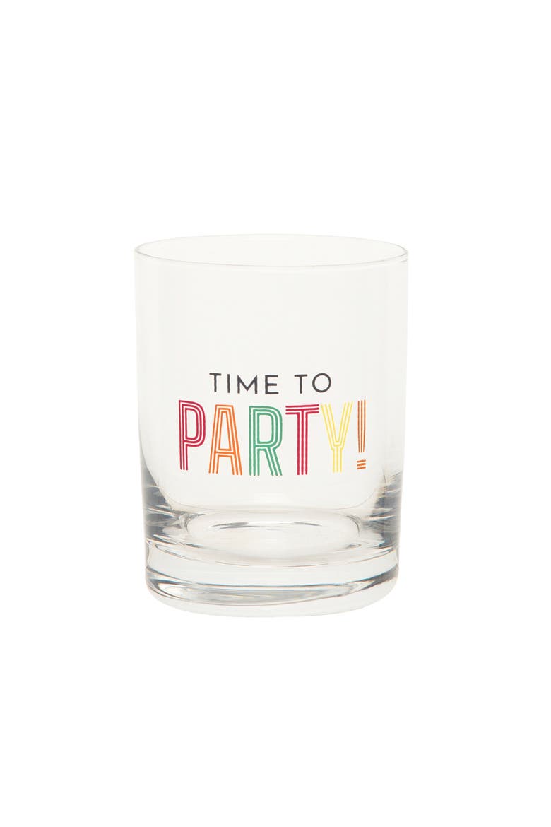 Time To Party Rock Glass Clear 10 oz, Main, color, Clear