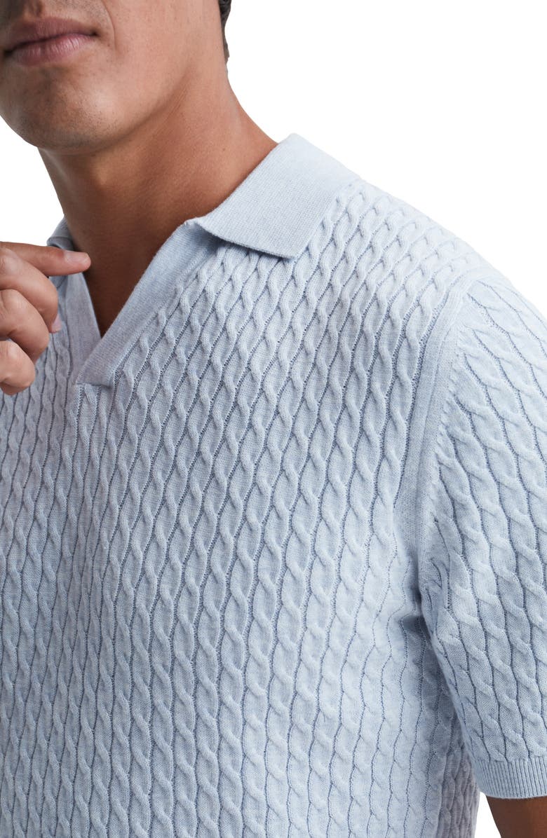 Reiss Federico Cable Polo Sweater, Alternate, color,