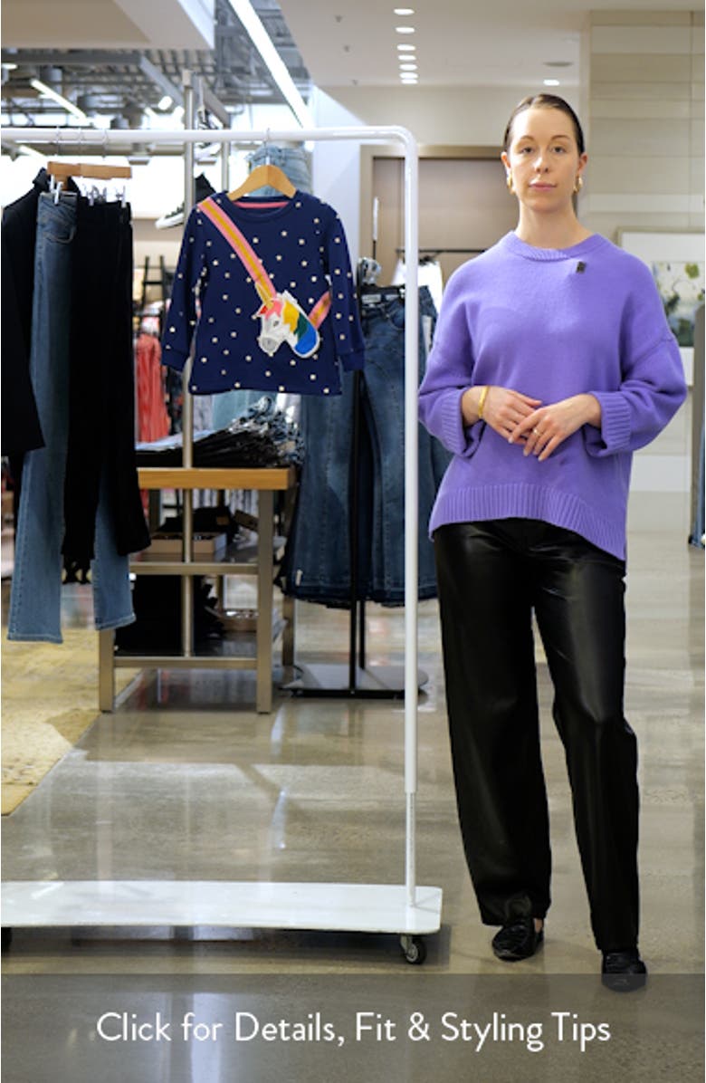 Kids' Unicorn Pocket Appliqué Long Sleeve T-Shirt, sales video thumbnail