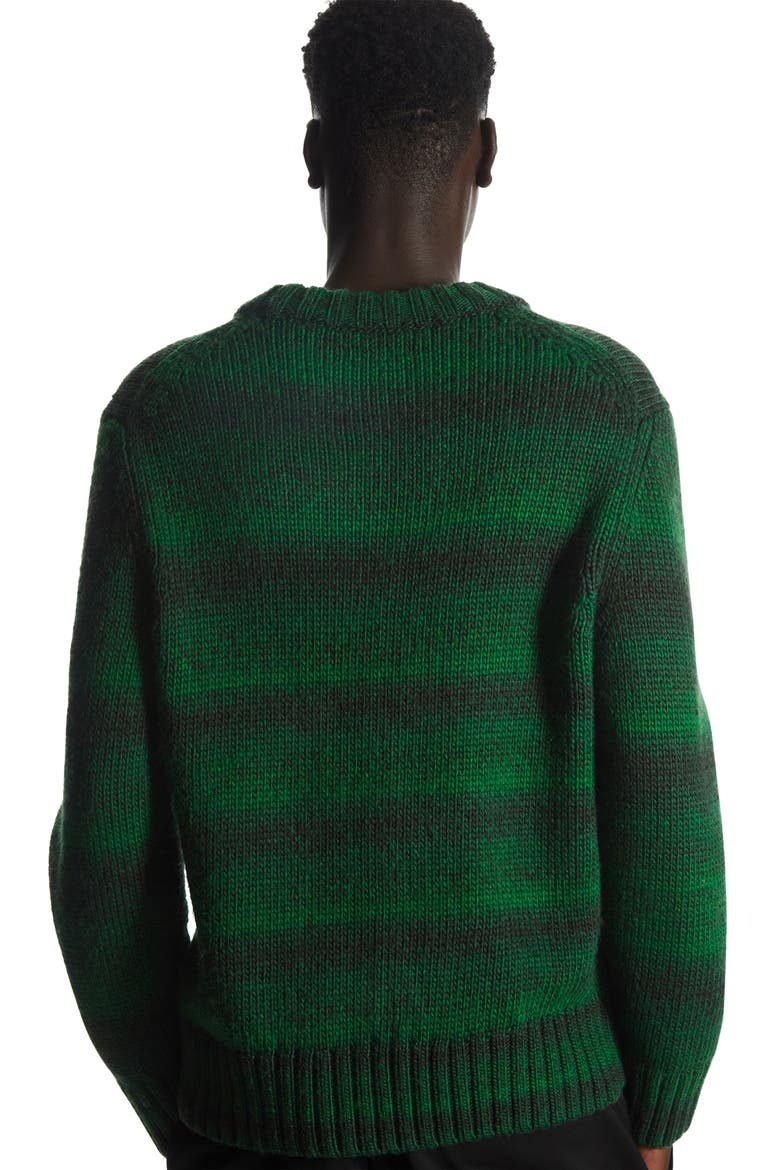 Gradient Stripe Wool Crewneck Sweater, Alternate, color, GREEN GRADIENT STRIPE