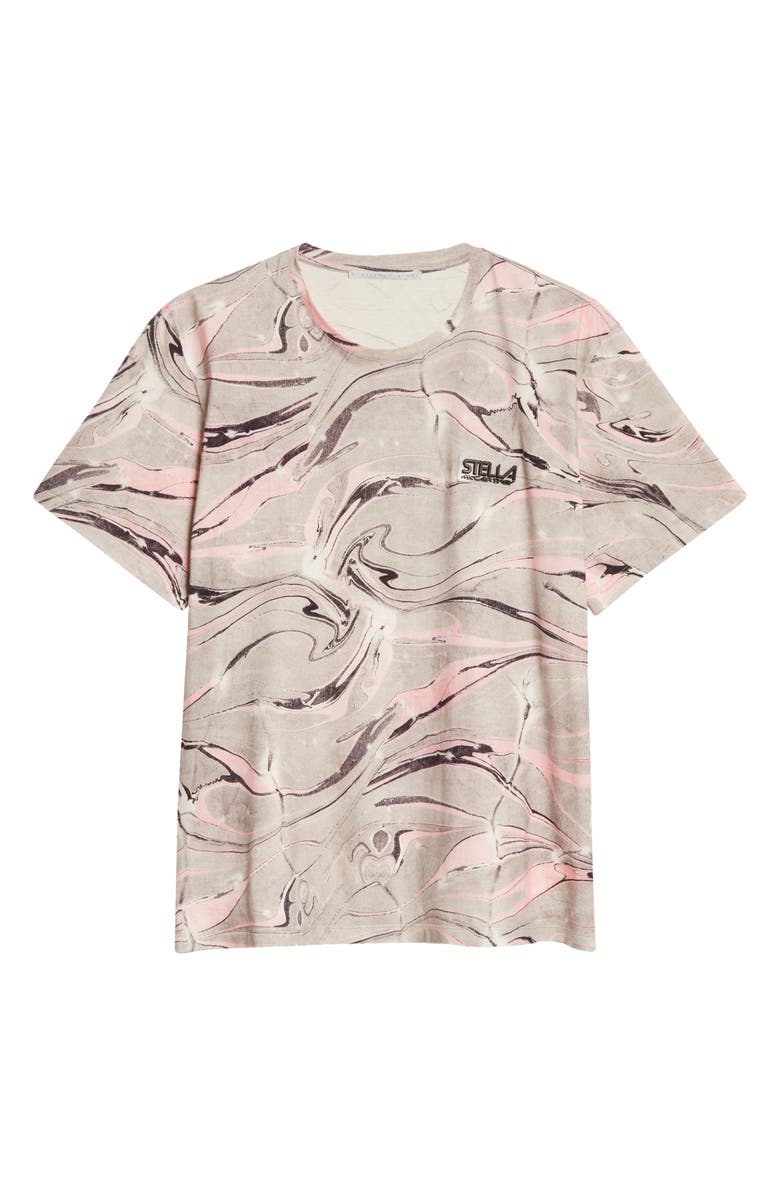 Stella McCartney Marble Print Logo Organic Cotton T-Shirt, Alternate, color, 