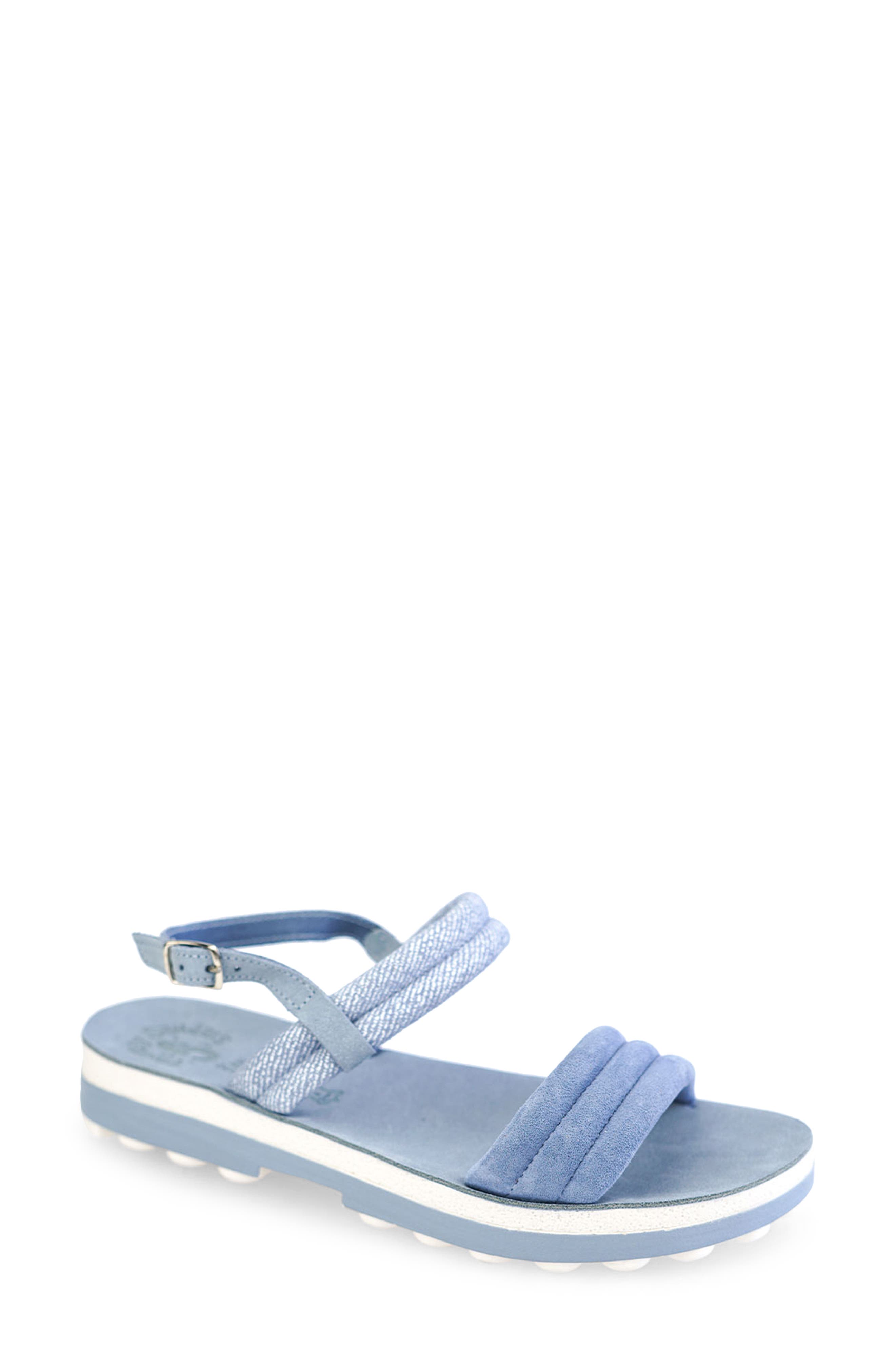 Zoe Slingback Sandal, Main, color, CIEL DENIM LEATHER