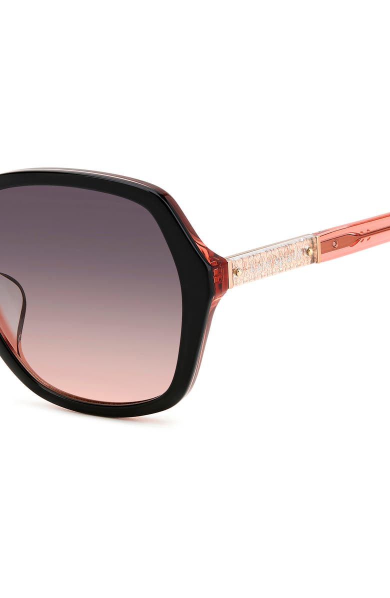 Kate Spade New York ellery 57mm square sunglasses, Alternate, color, Black Pink