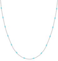 The Lovery Fine Jewelry Blue Enamel Nugget Bead Necklace