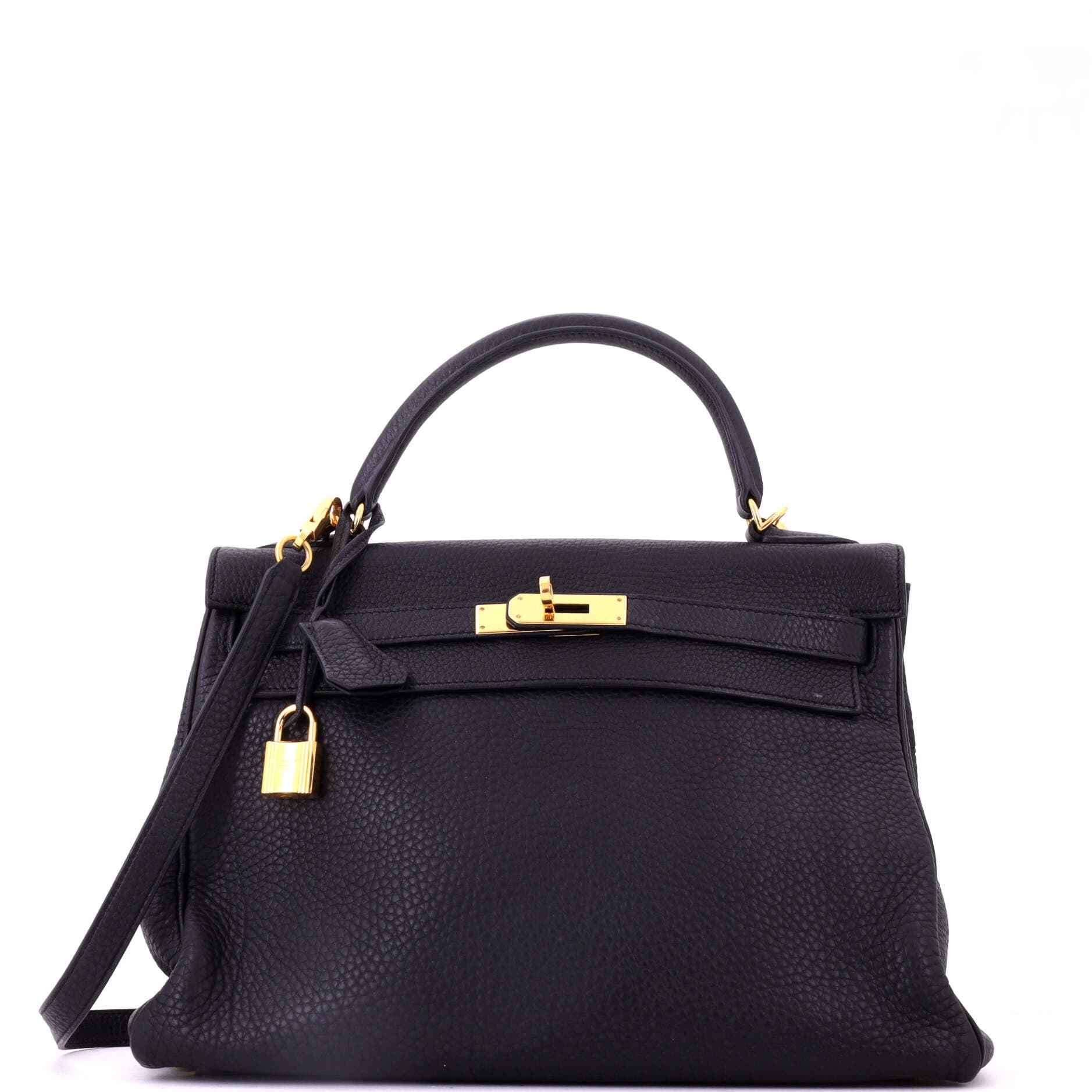 Kelly Handbag Black Togo with Gold Hardware 32, Main, color, Black