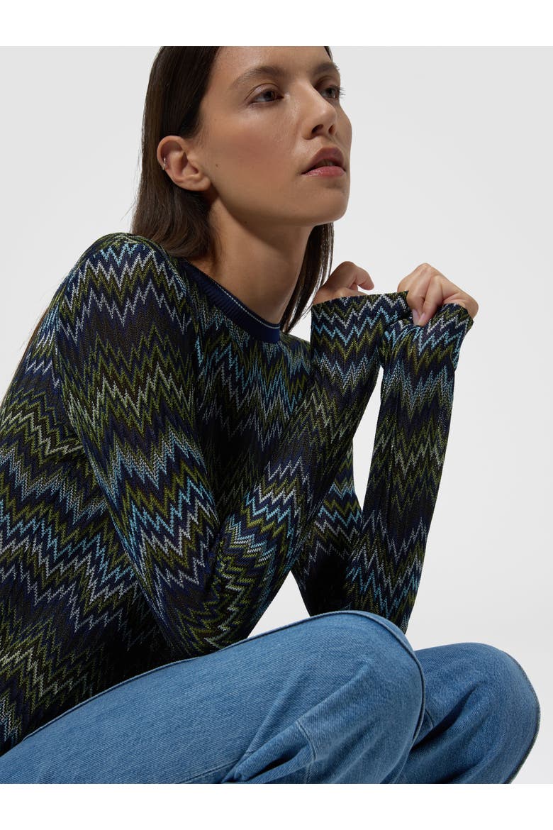 Long-sleeve Viscose Sweater With Snake Motif, Alternate, color, Multicoloured