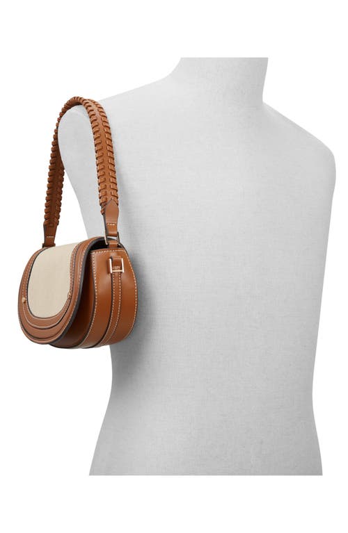Aldo Kimya Mixed Media Shoulder Bag In Light Brown