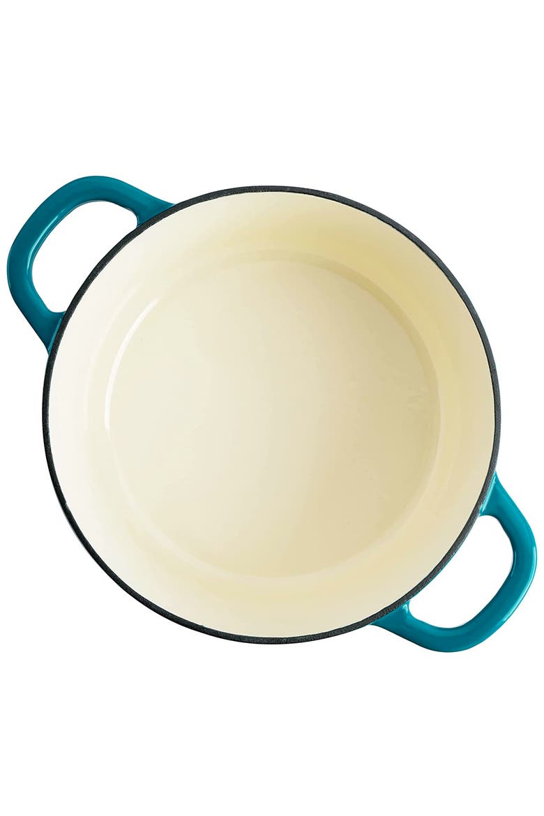7 Quart Round Enameled Cast Iron Dutch Oven with Lid, Alternate, color, Blue