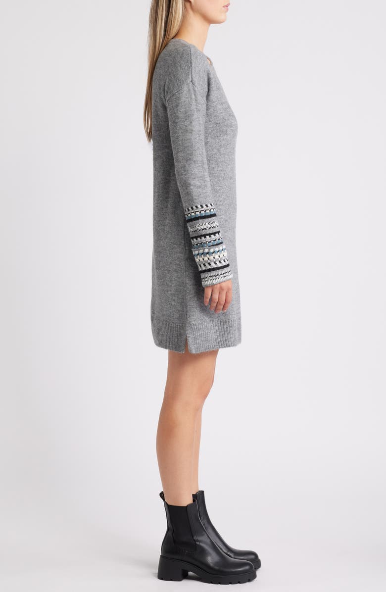 Hatley Sadie Jacquard Detail Long Sleeve Sweater Minidress, Alternate, color,