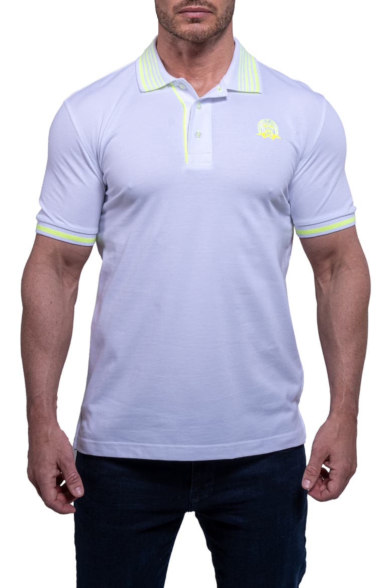 Tiplogo22 White Piqué Polo, Main, color, WHITE
