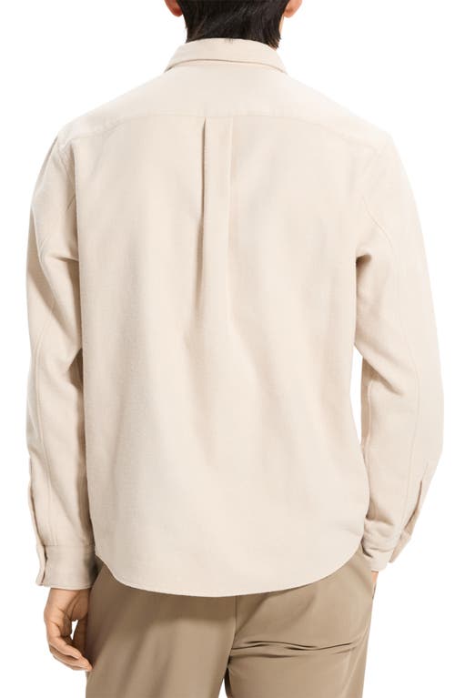Theory Weekend Brushed Cotton Twill Button-up Shirt In Gray