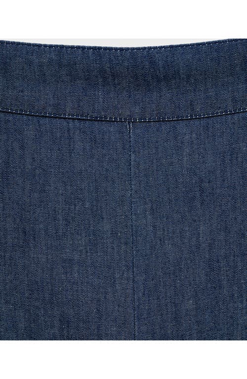 Mango Denim-effect Culotte Pants In Blue