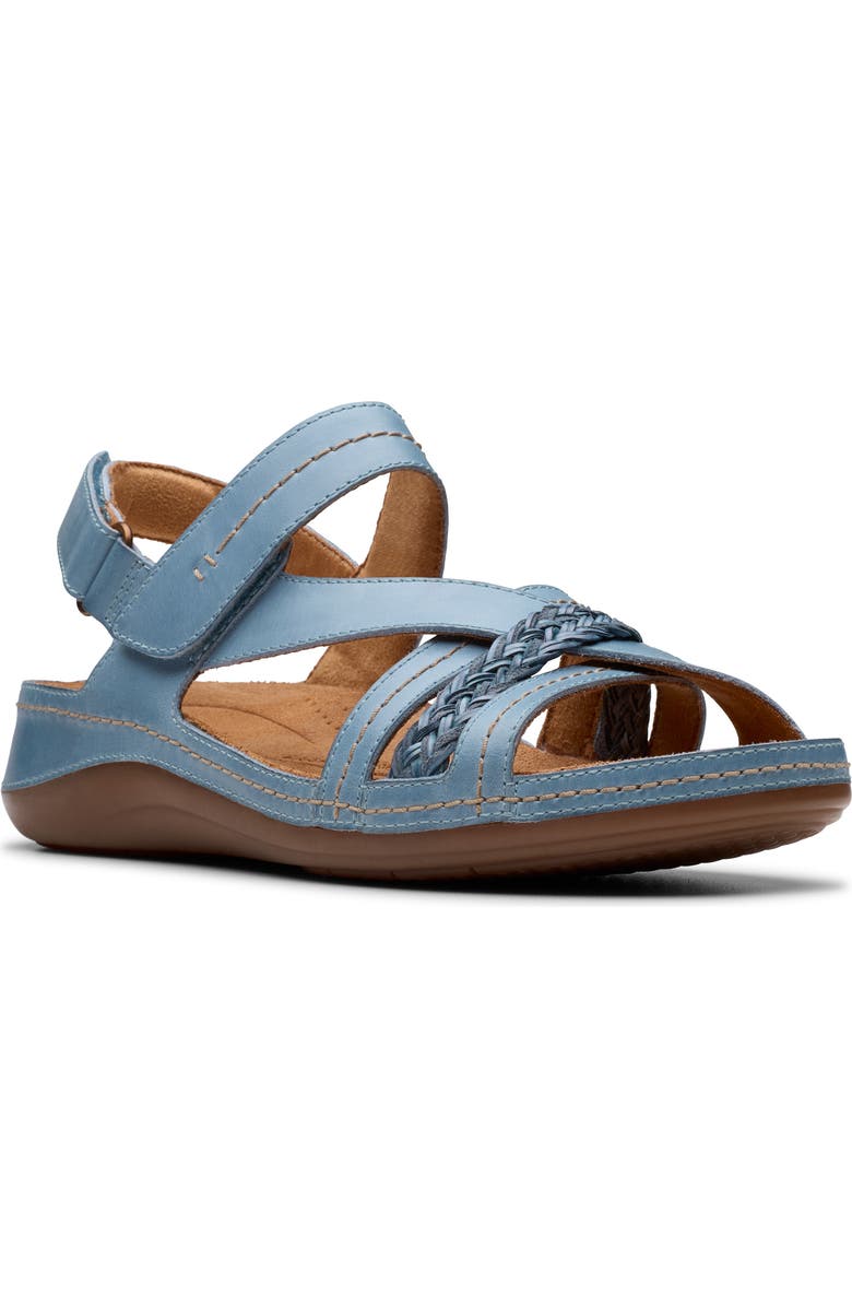 Clarks<sup>®</sup> Cecily Strap Sandal, Main, color, Blue Combi