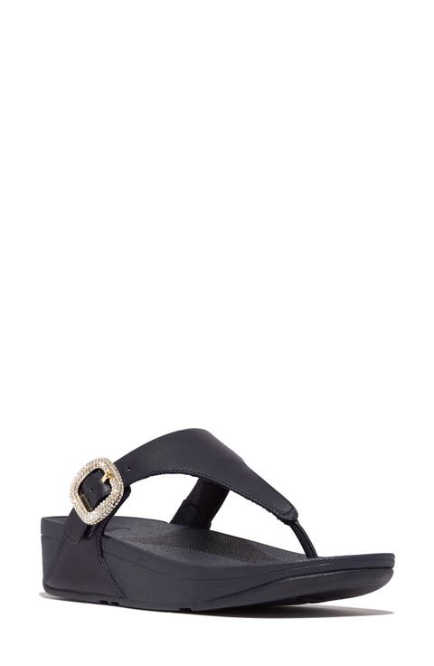 Lulu Crystal Buckle Platform Flip Flop (Women)