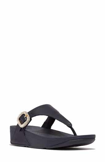 Lulu Crystal Buckle Platform Flip Flop