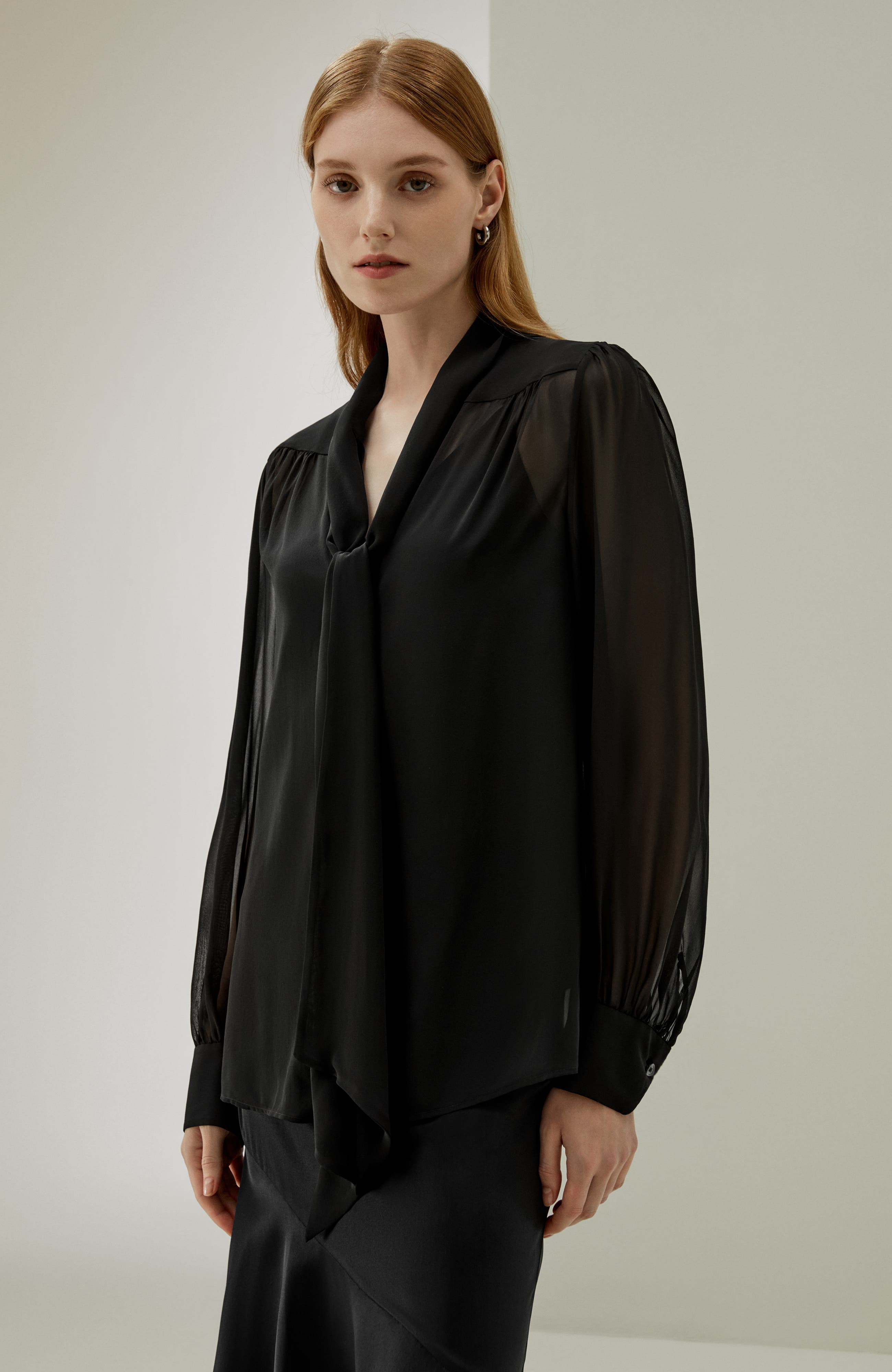 Sheer Elegance Bow-Tie Blouse main image 1