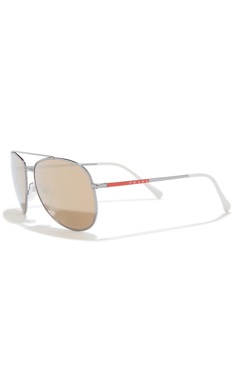 Prada Linea Rossa 57mm Pilot Sunglasses, Alternate, color,