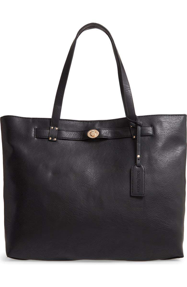 Sole Society Georgia Faux Leather Tote, Main, color,