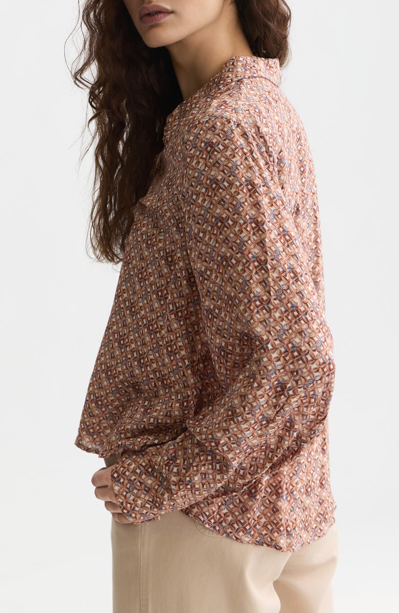 Scotch & Soda Print Relaxed Fit Shirt, Alternate, color, Tiles Flower Doeskin
