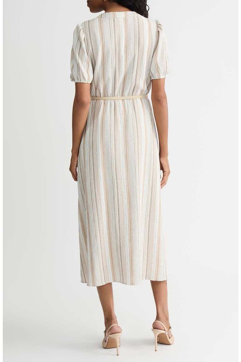 Stripe Short Sleeve Belted Shirtdress, Alternate, color, TOASTED WHEAT MULTI