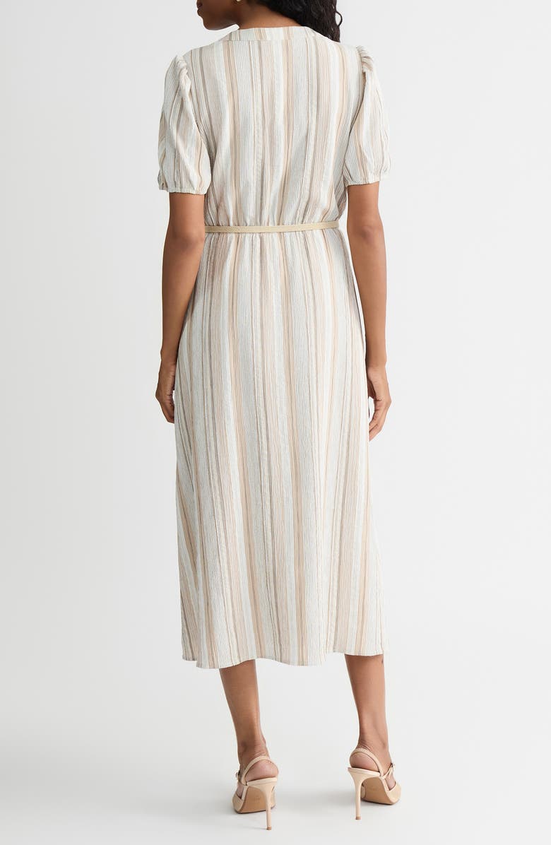 KASPER Stripe Short Sleeve Belted Shirtdress, Alternate, color, 
