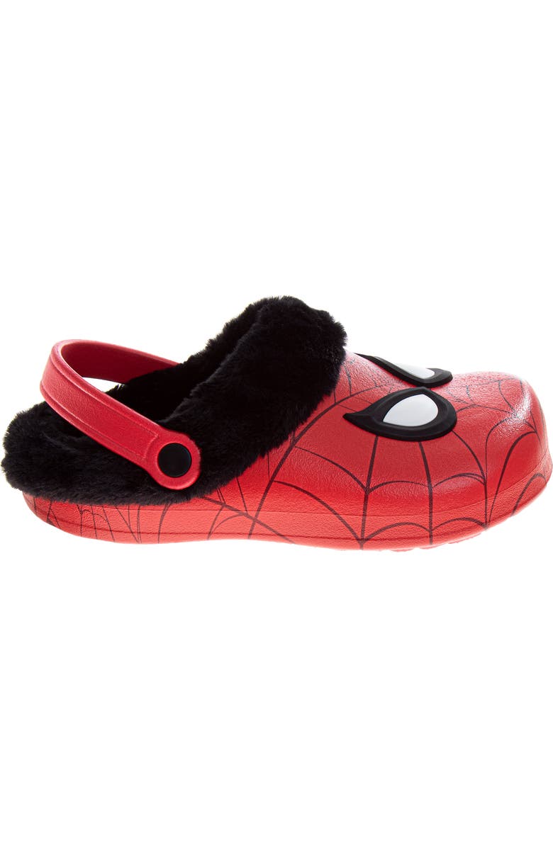 Spider-Man Clogs - Fuzzy, Fleece-Lined, and Warm Garden Shoes, Alternate, color, Red