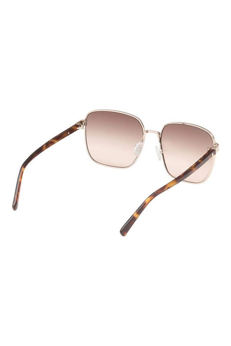 58mm Square Sunglasses, Alternate, color, GOLD / BROWN BEIGE GRADIENT