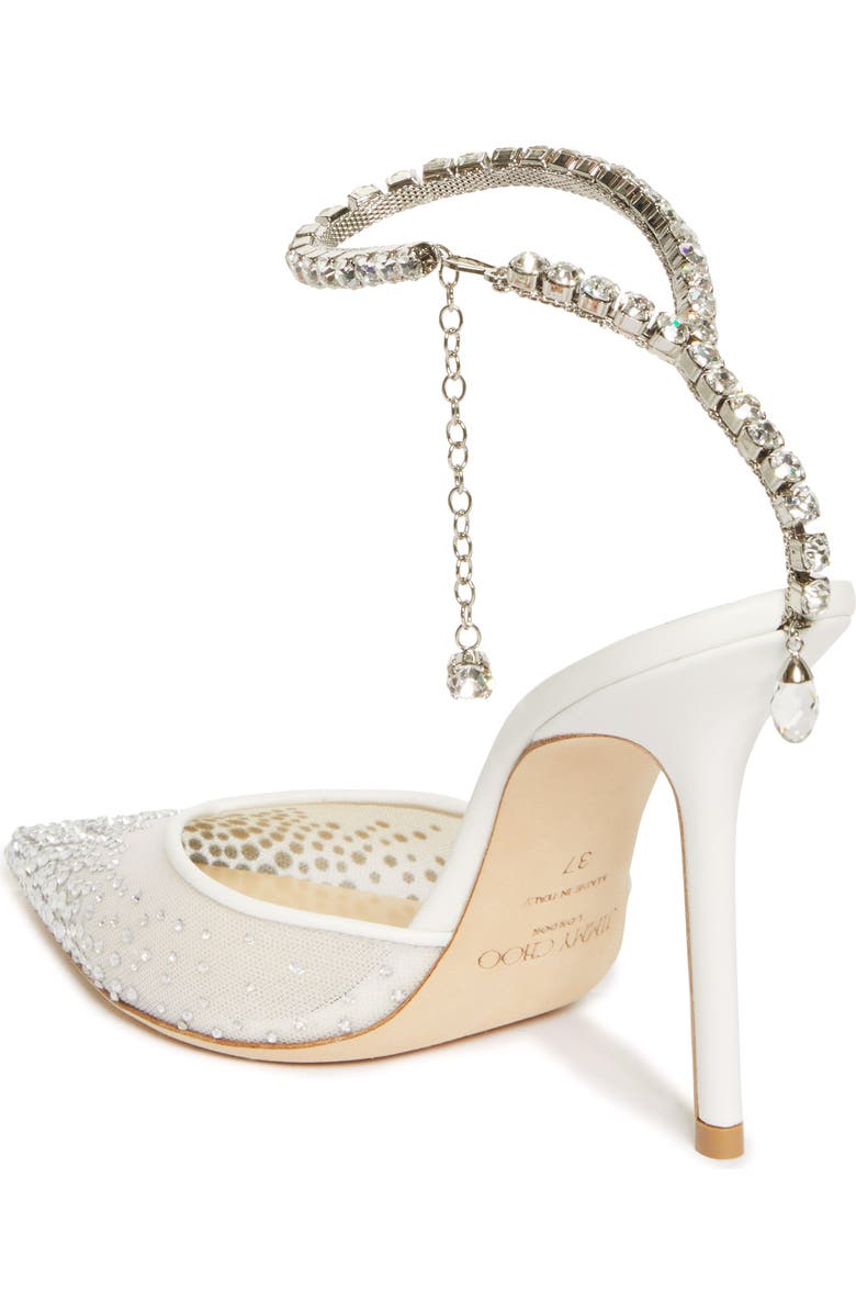 Jimmy Choo Saeda Crystal Ankle Strap Pointed Toe Pump, Alternate, color,